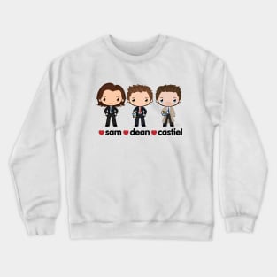 Love Sam, Dean & Castiel Crewneck Sweatshirt